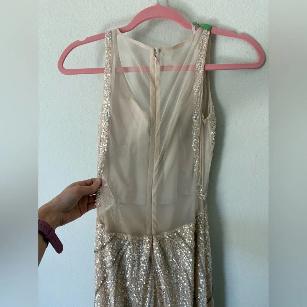 Adrianna Papell-Adrian Maddox Collection Sequin Tan Gown - Picture 10 of 13